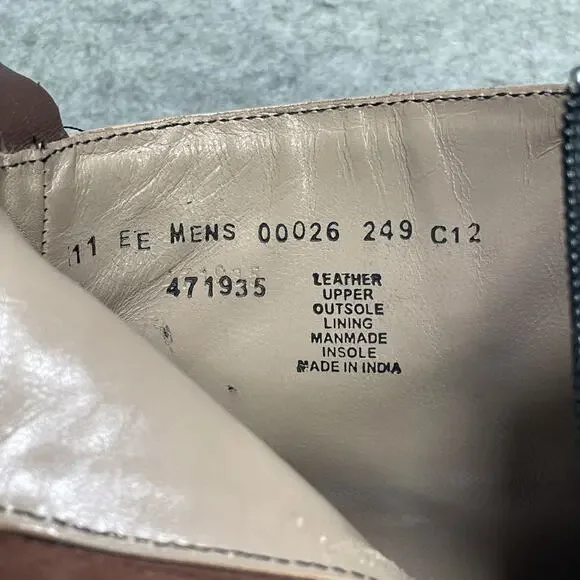 Stacy Adams Madison Mens 11 EE WW Brown Tan Leather Spat Boots Cap Toe Steampunk - Picture 7 of 13